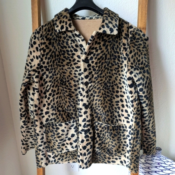 Source Unknown Black and Tan Reversible Teddy Jacket - est. Size XL - Picture 1 of 3